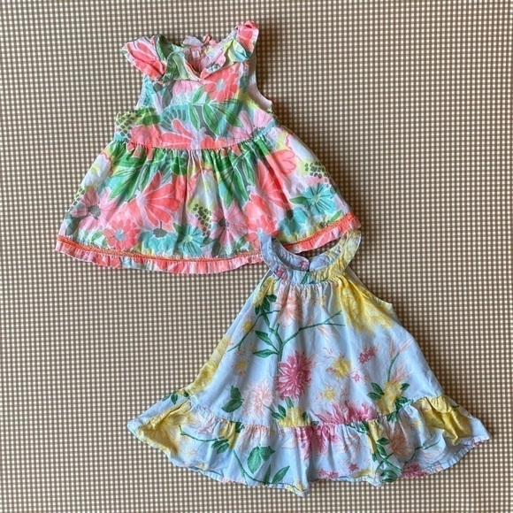 Bundle of 2 tropical print dresses. Size 3-6 Months - Picture 2 of 12